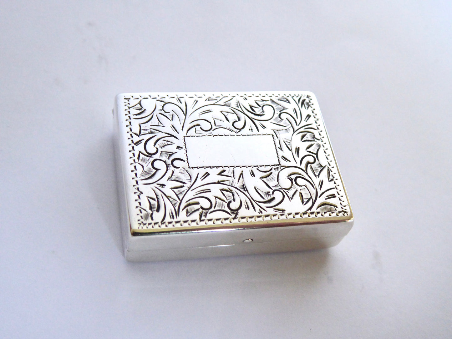 Engraved Silver Pill Box