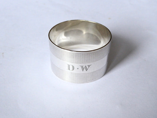 Napkin Ring with Initials D W