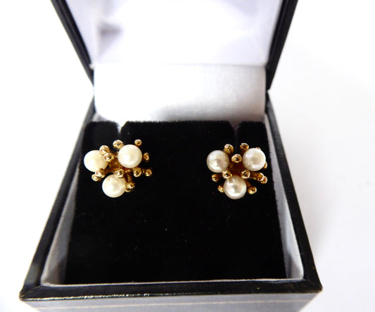 Pearl Cluster Earrings