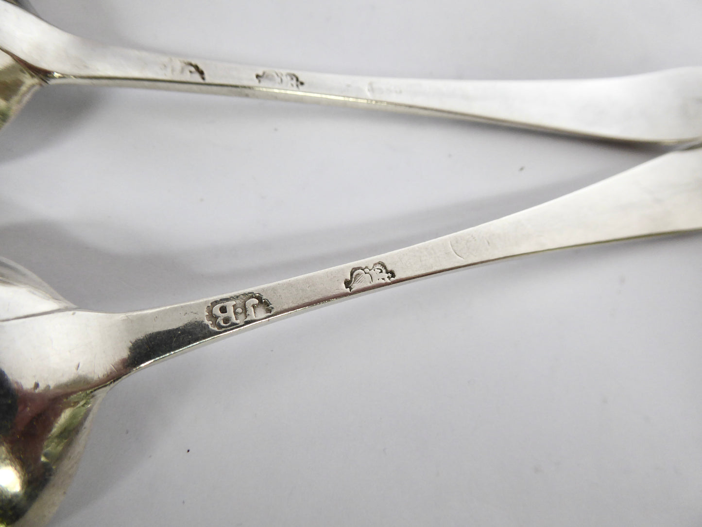 Set of 12 Irish Bright Cut Dessert Spoons C. 1777