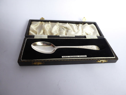 Engraved Silver Christening Spoon 1904