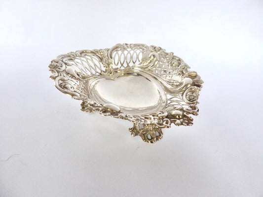 VICTORIAN SILVER BON BON DISH 1894