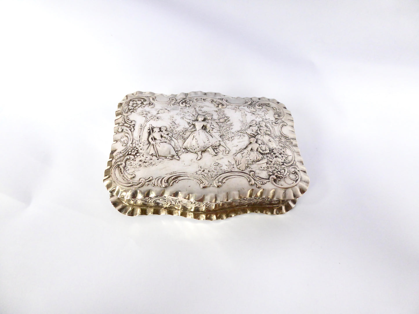 Antique Embossed Silver Box