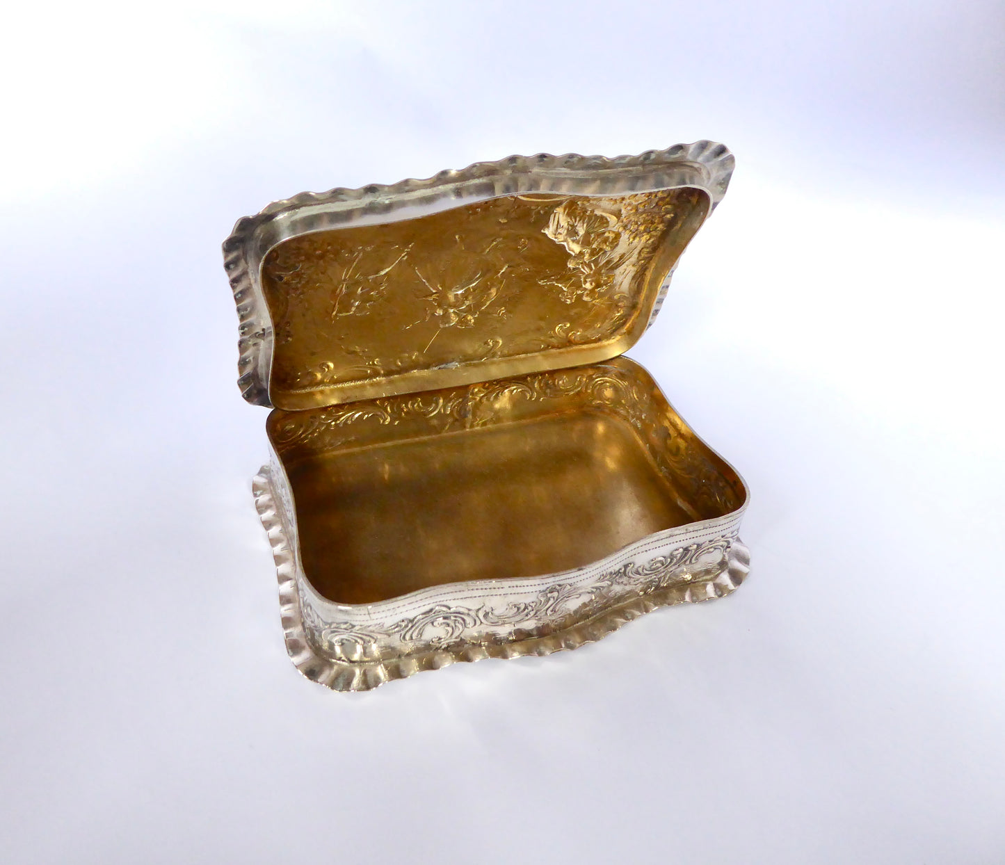 Antique Embossed Silver Box