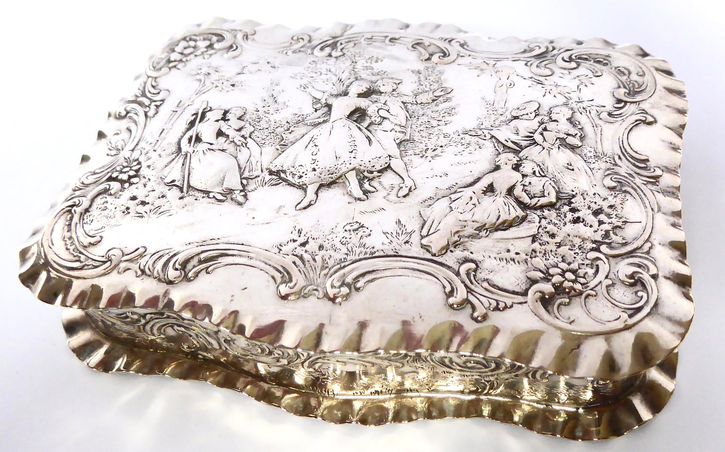 Antique Embossed Silver Box