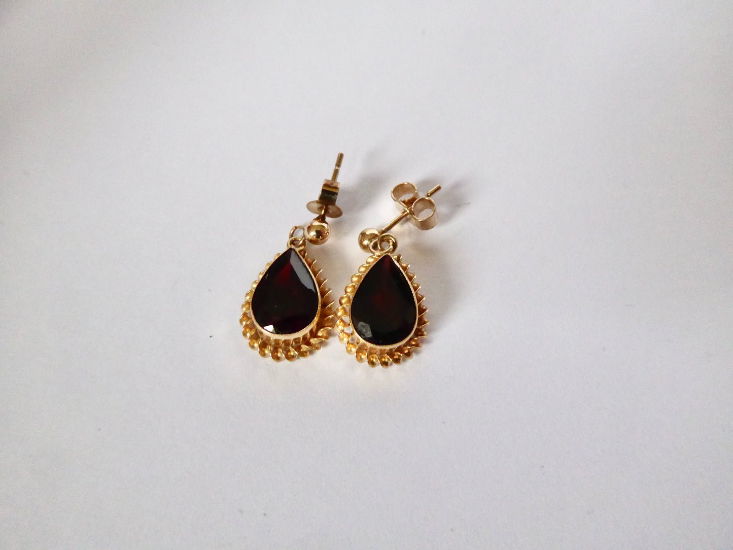 9ct. Gold Garnet Earrings