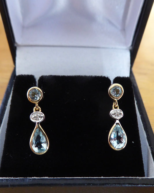 Topaz & Diamond Earrings