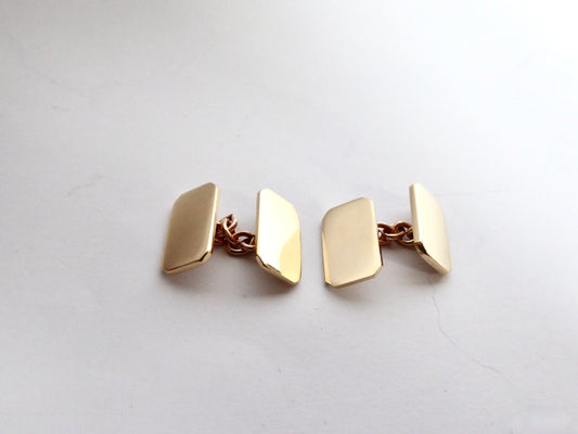 Plain 9ct. Gold Cuff Links