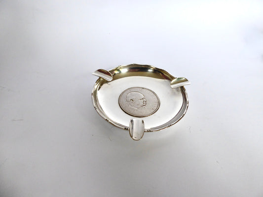 Silver Ash Tray with Coin Inset