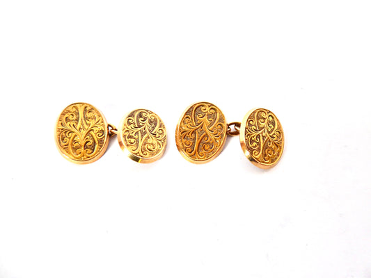 Victorian 9ct. Cuff Links 1896