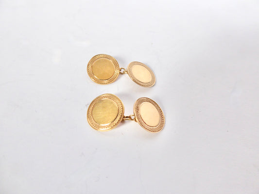 9ct. Circular Cuff Links