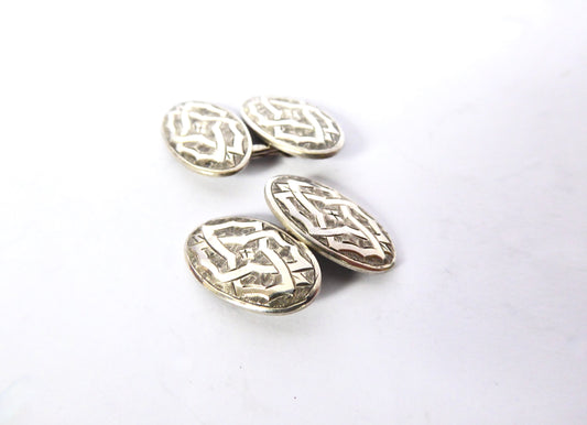 Antique Silver Cuff Links 1893