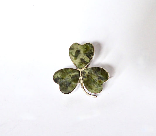 Connemara Marble Shamrock Brooch 1938