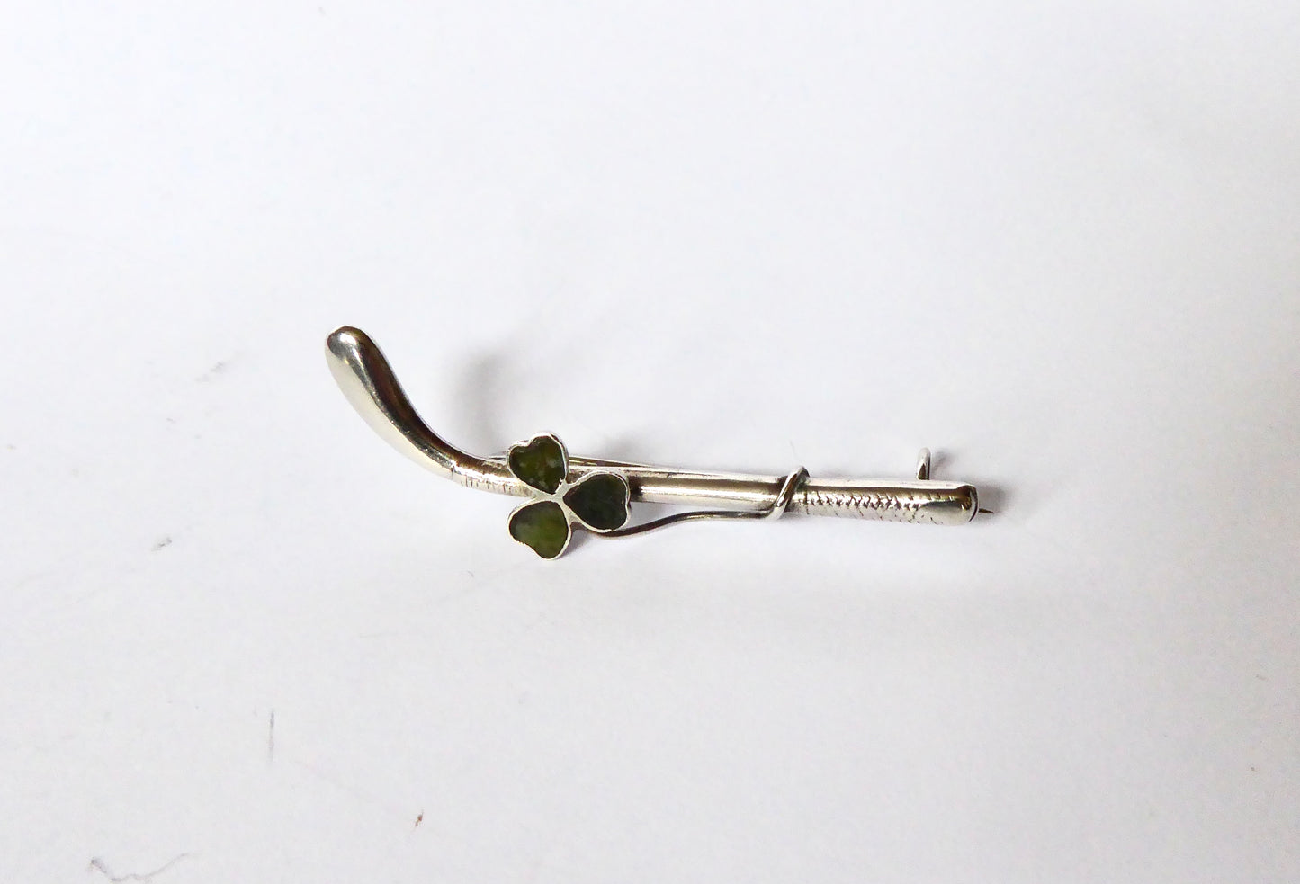 Silver Shamrock Bar Brooch