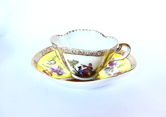 Dresden Quatrefoil Cup & Saucer