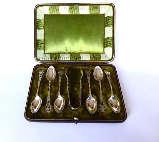 Victorian Tea Spoons & Sugar Tongs