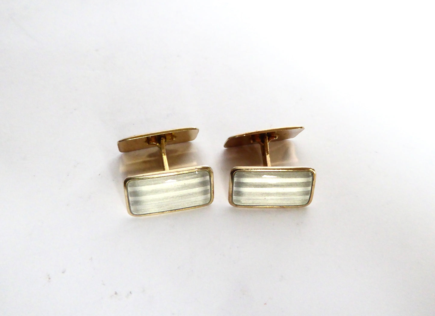 Silver Enamel Cuff links