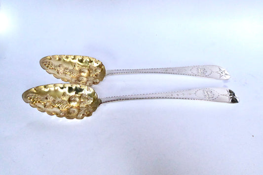 Irish Silver Berry Spoons 1807