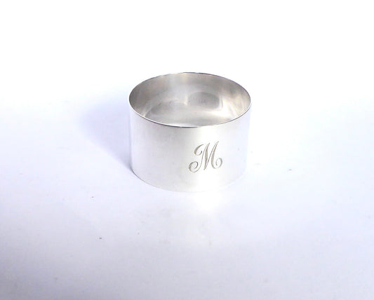 Silver Napkin Ring - Initial ' M '