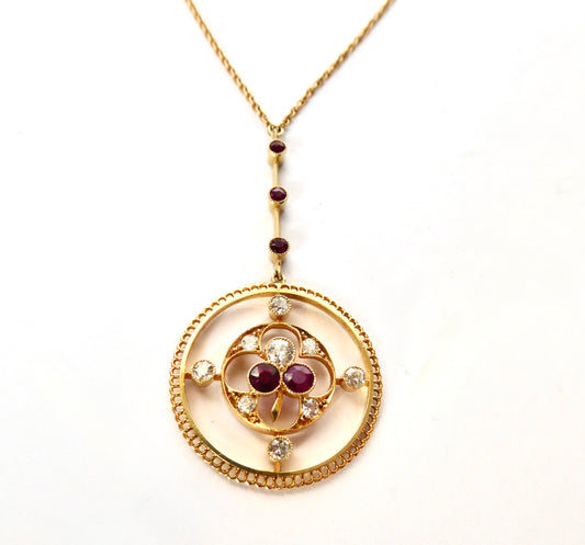 Diamond and Ruby Pendant - 15ct