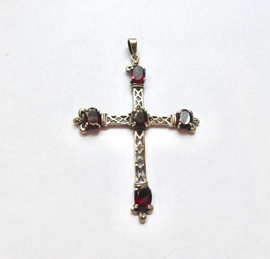 Silver and Garnet Cross