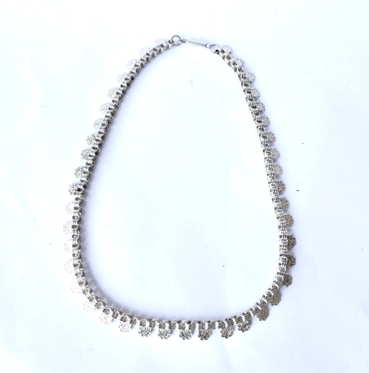 Antique Silver Reeded Necklace