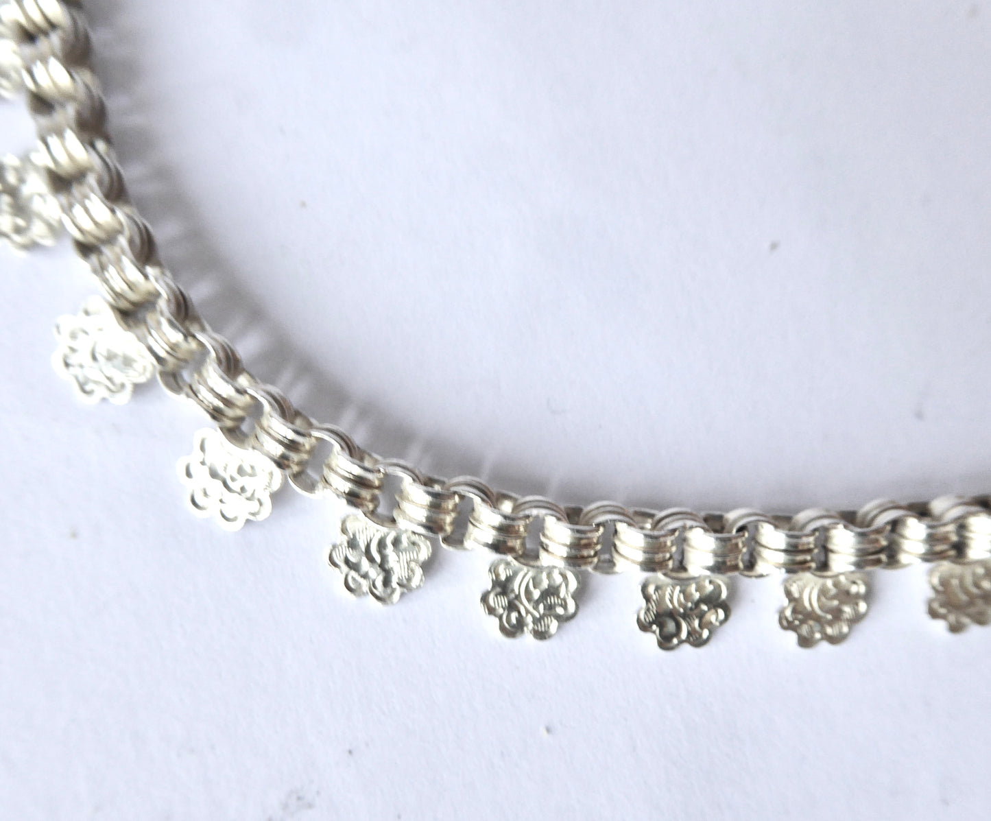 Antique Silver Reeded Necklace
