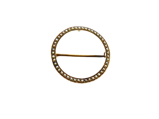 Antique Seed Pearl Brooch