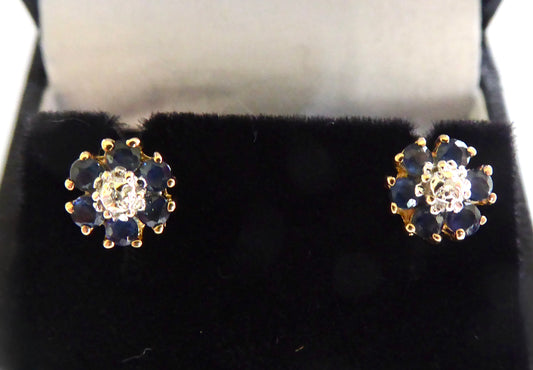 Sapphire and Diamond Earrings