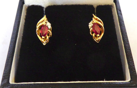 Ruby & Diamond Earrings