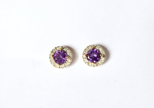 Amethyst & Diamond Earrings