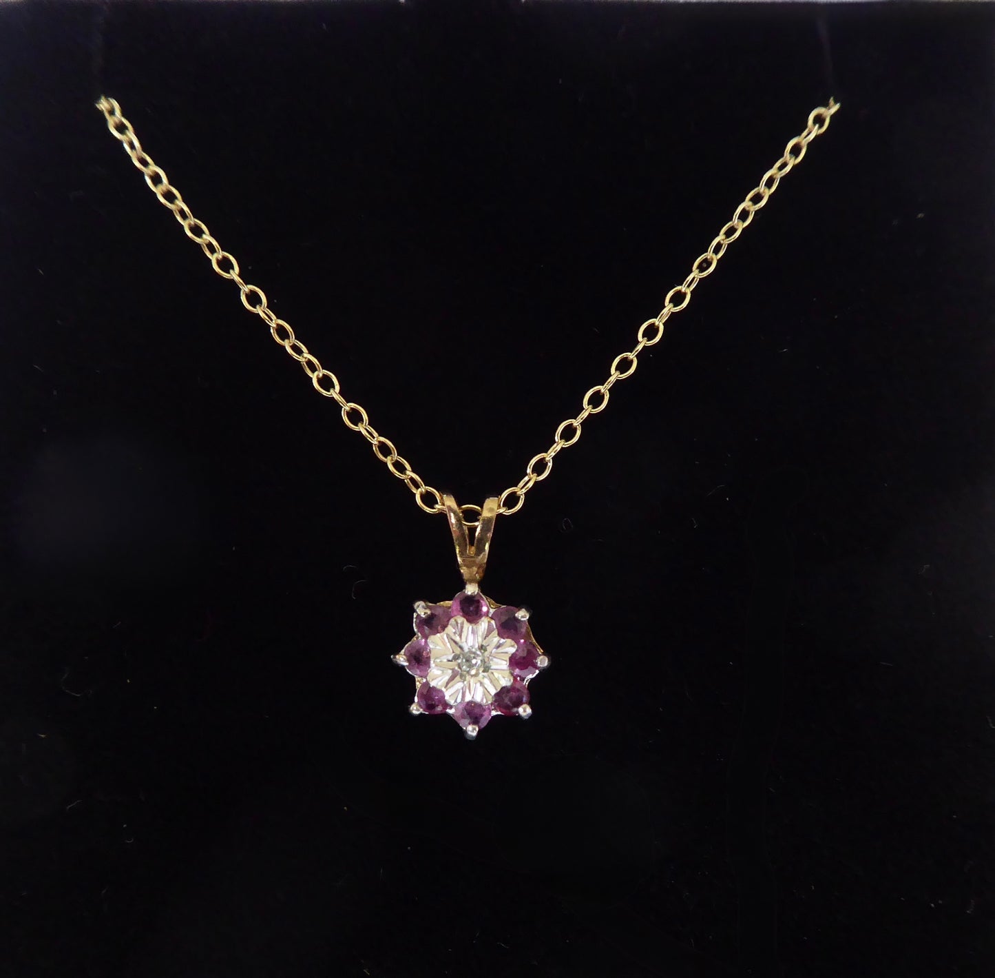 9ct. Ruby & Diamond Pendant