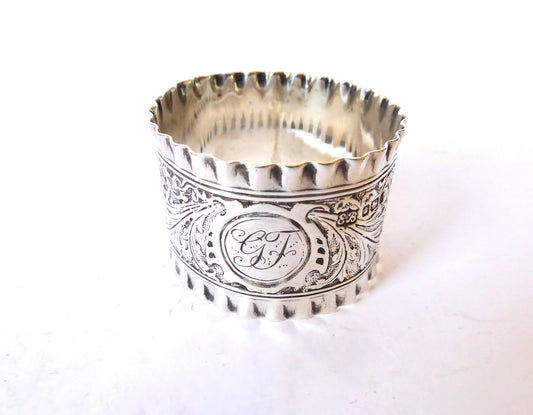 Napkin Ring with Initials G F