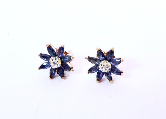 Sapphire Cluster Earrings