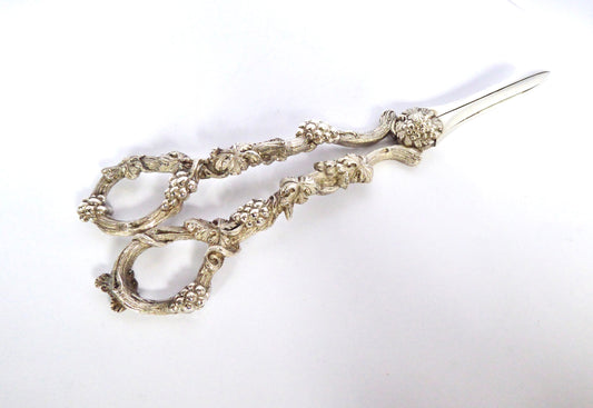 Victorian Silver Grape Scissors 1868