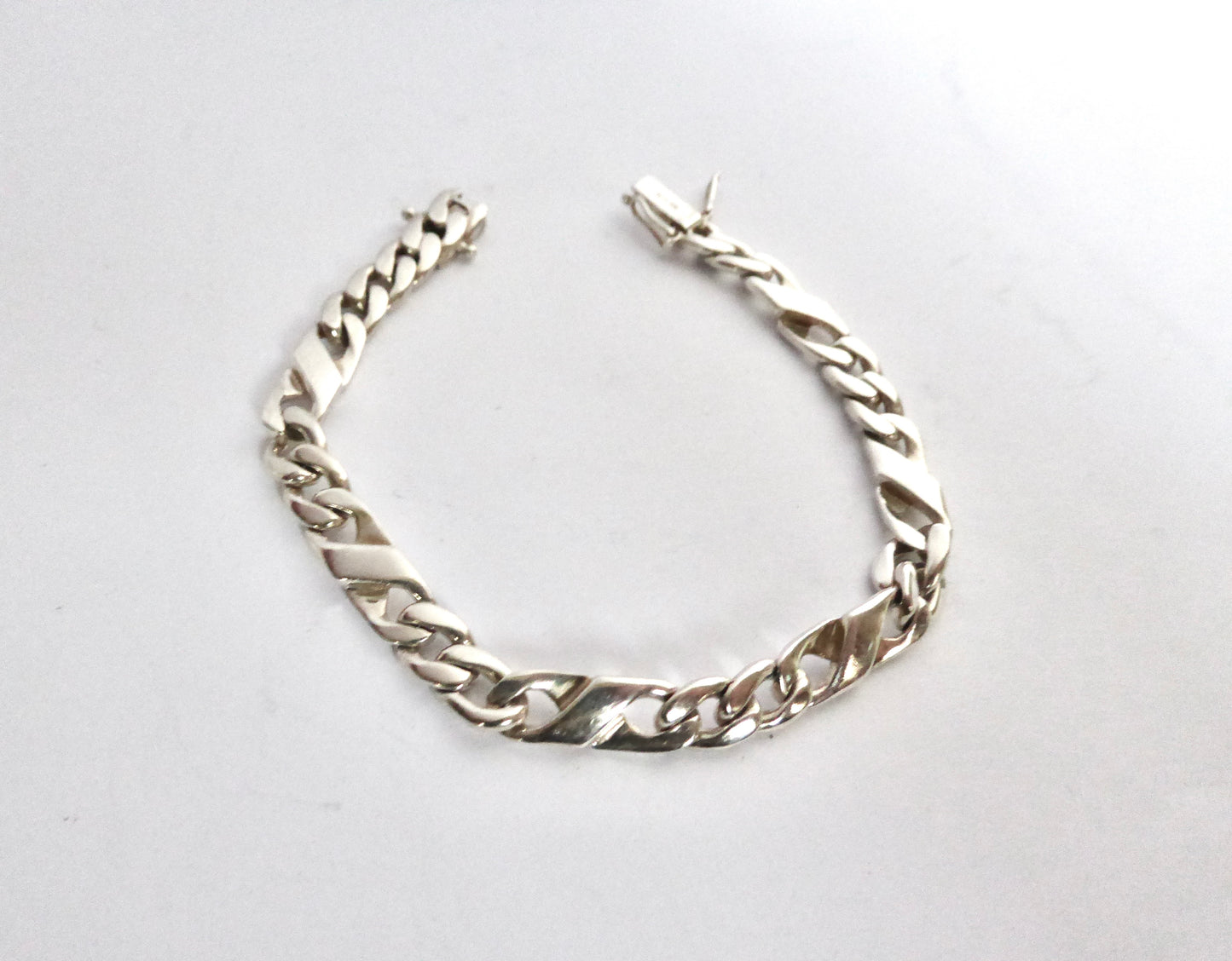 Silver Flat Curb Bracelet