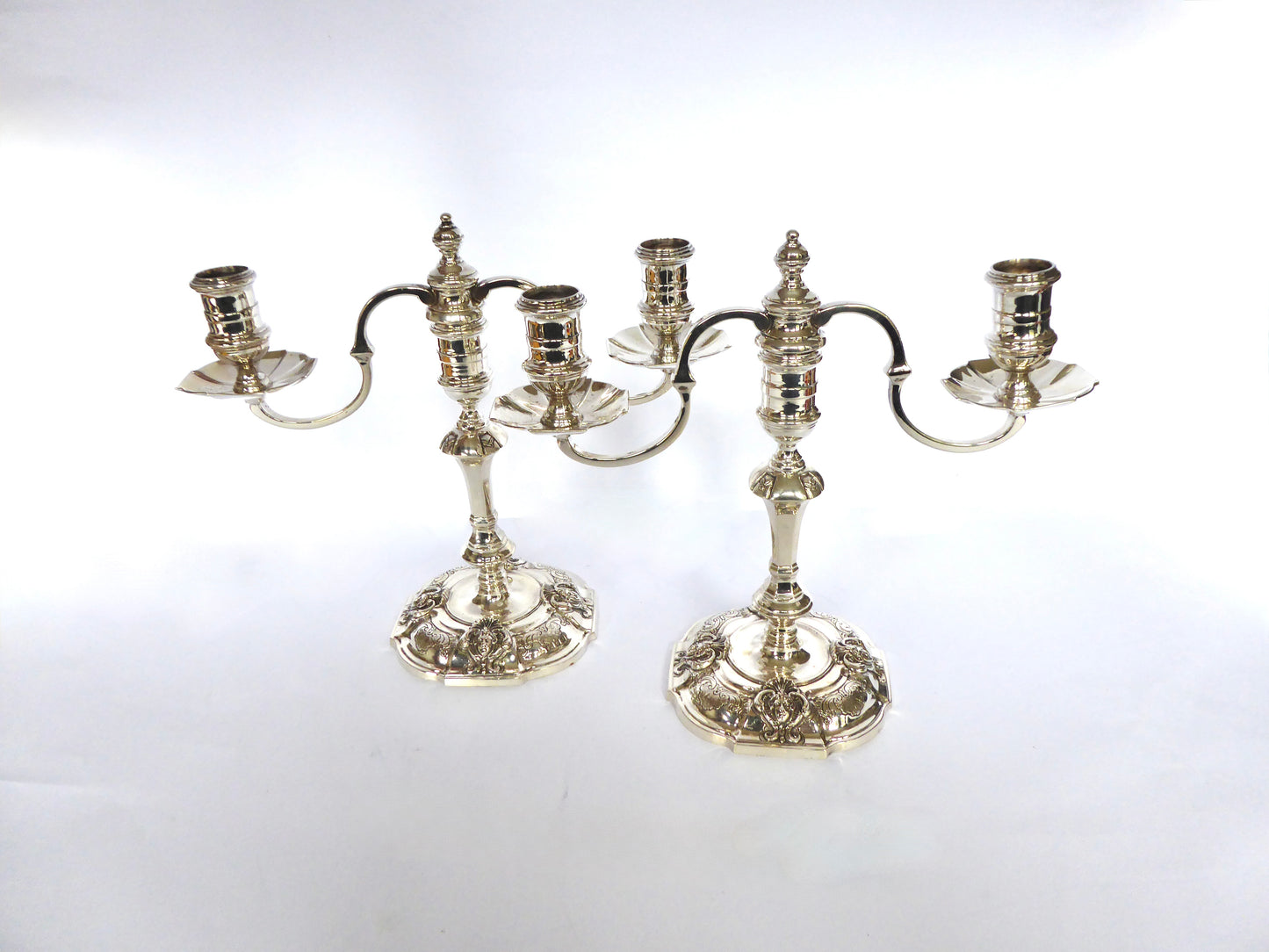 Georgian Style Silver Candelabra
