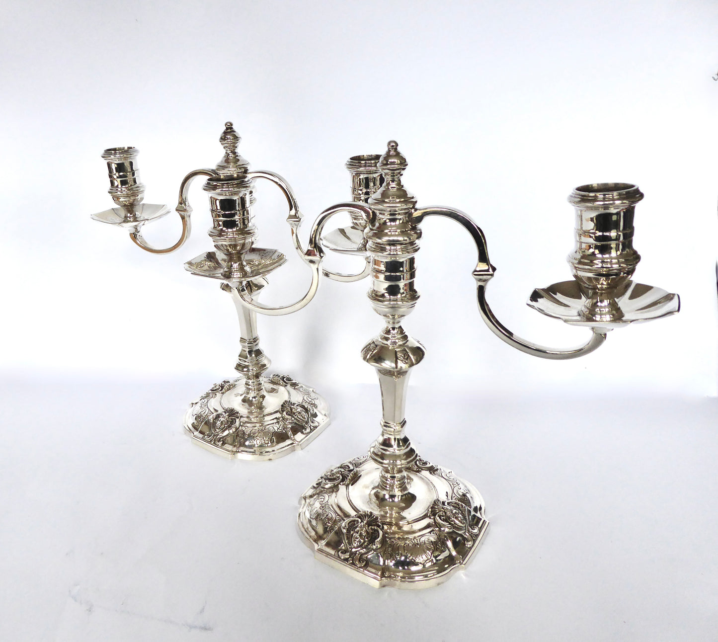 Georgian Style Silver Candelabra
