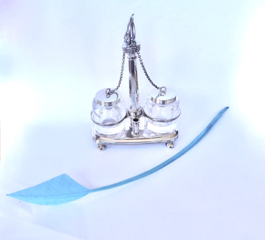 Antique Silver Inkstand C. 1834 - RESERVED