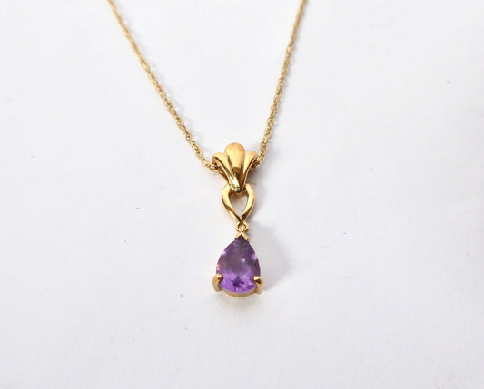 Amethyst Pendant On Chain