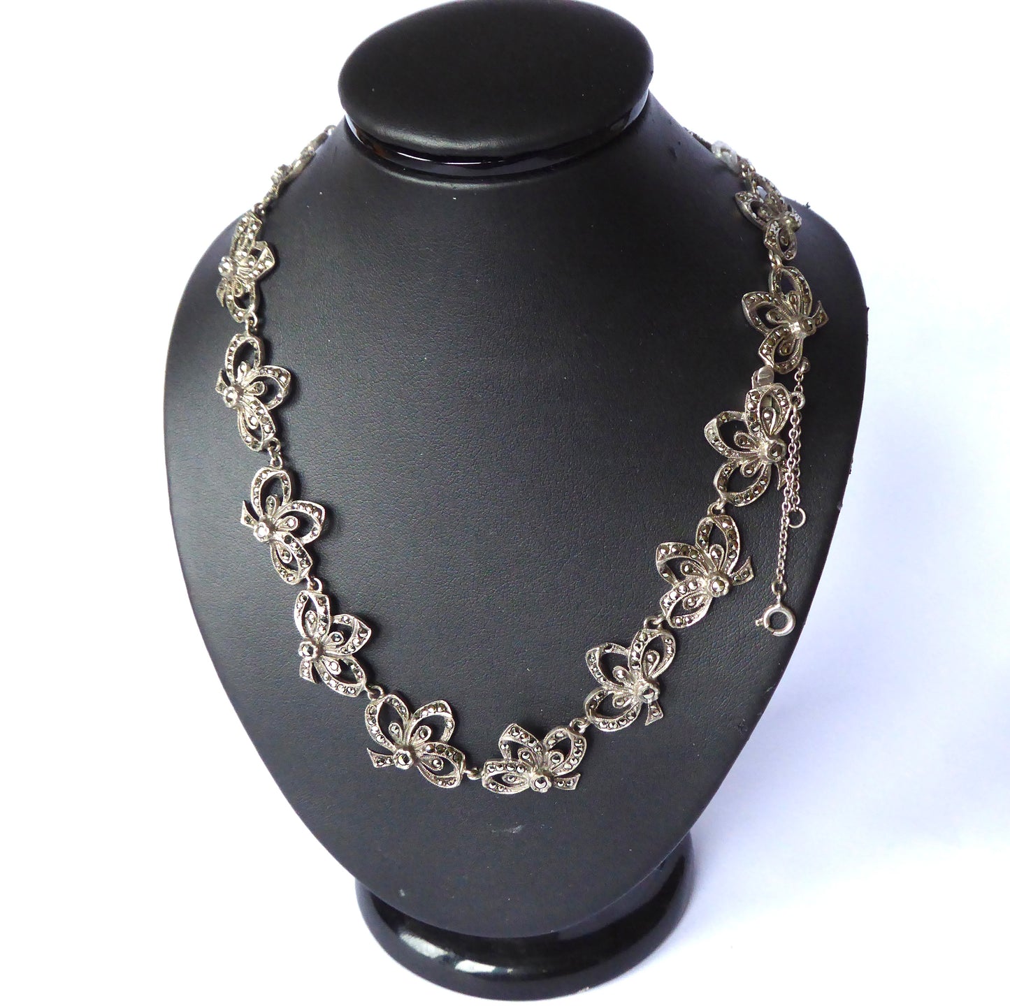 Marcasite Bow Necklace