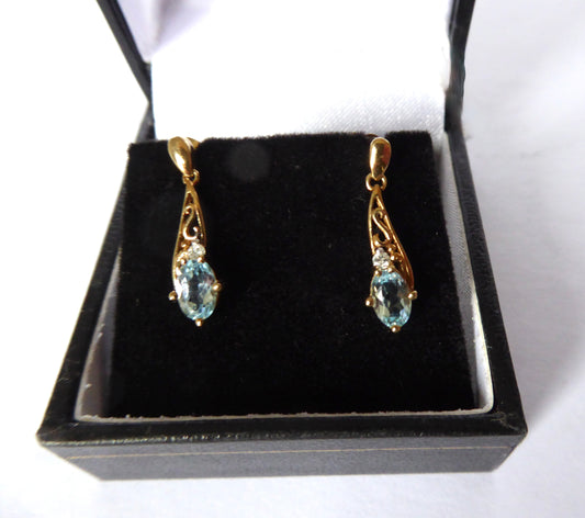 Topaz & Diamond Earrings