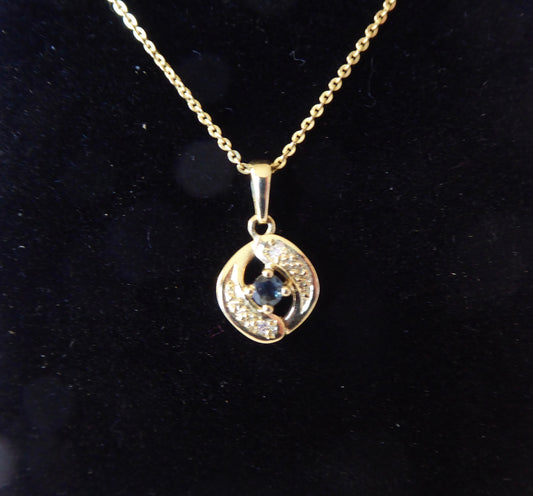 14ct. Sapphire & Diamond Pendant