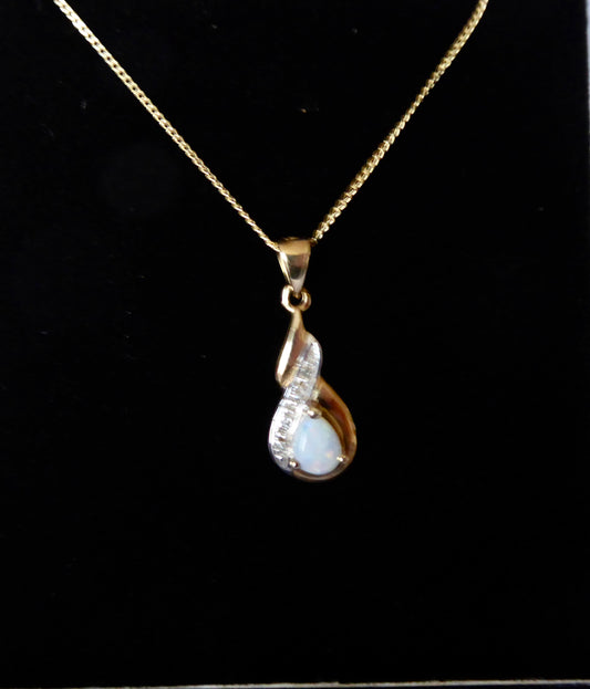 Diamond & Opal Pendant
