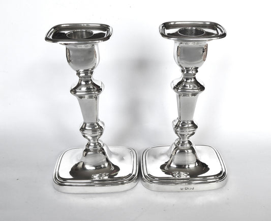 Pair of Antique Silver Candlesticks 1919