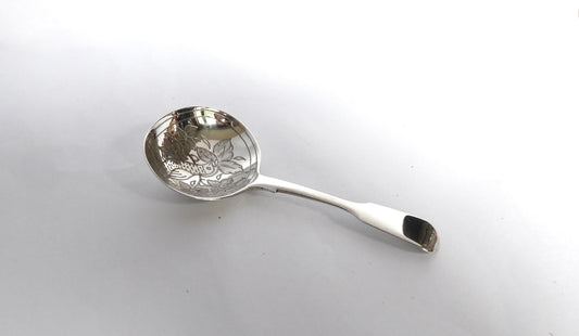 Antique Engraved Silver Caddy Spoon 1839