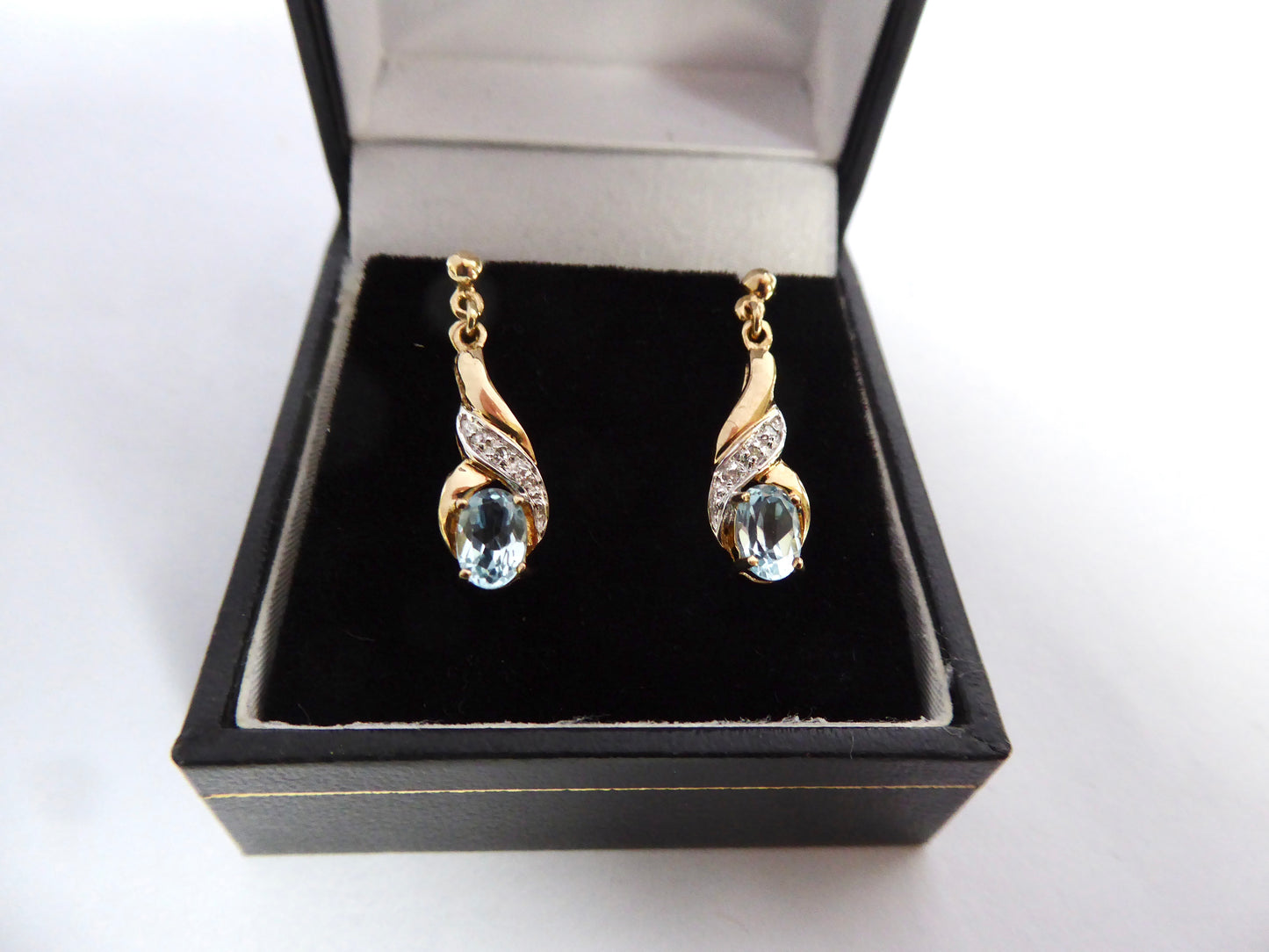 Diamond and Topaz Earrings