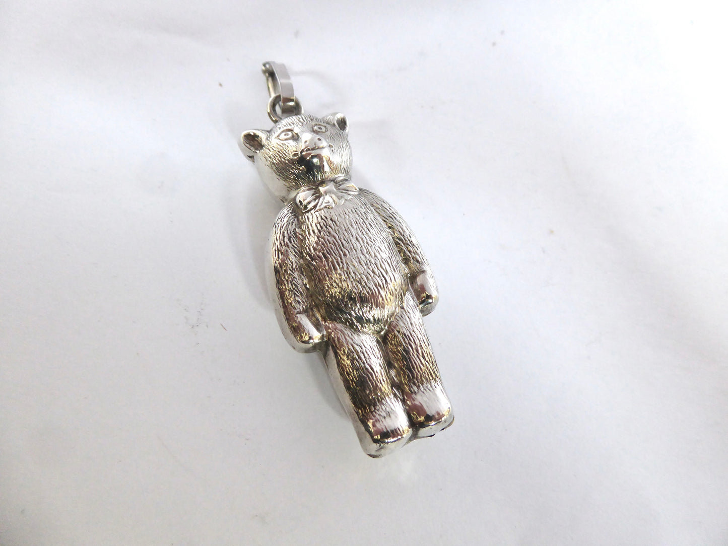 Silver Baby Rattle - Teddy Bear