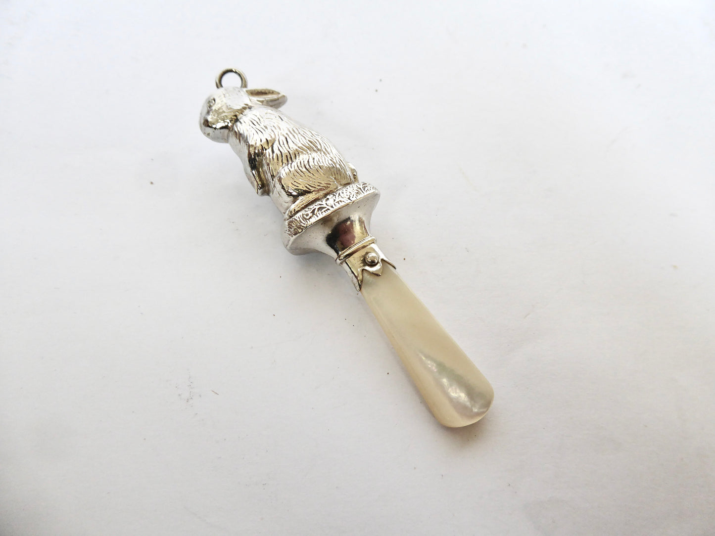 Silver Rabbit Baby Rattle