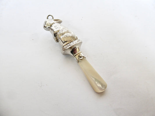 Silver Rabbit Baby Rattle